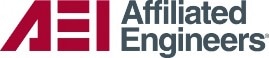 red and grey AEI Affiliated Engineers logo
