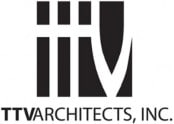 Black and white TTV Architects, INC. Logo