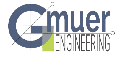 Blue and grey Gmuer Engineering Logo